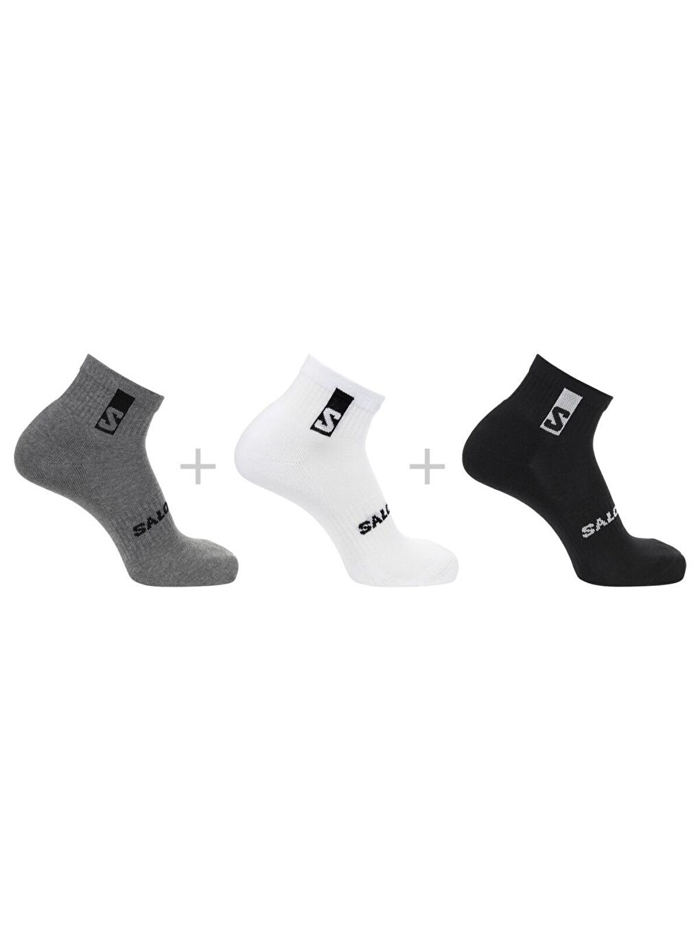 Salomon Gri-Beyaz Everyday Ankle 3 Pack Unisex Çorap