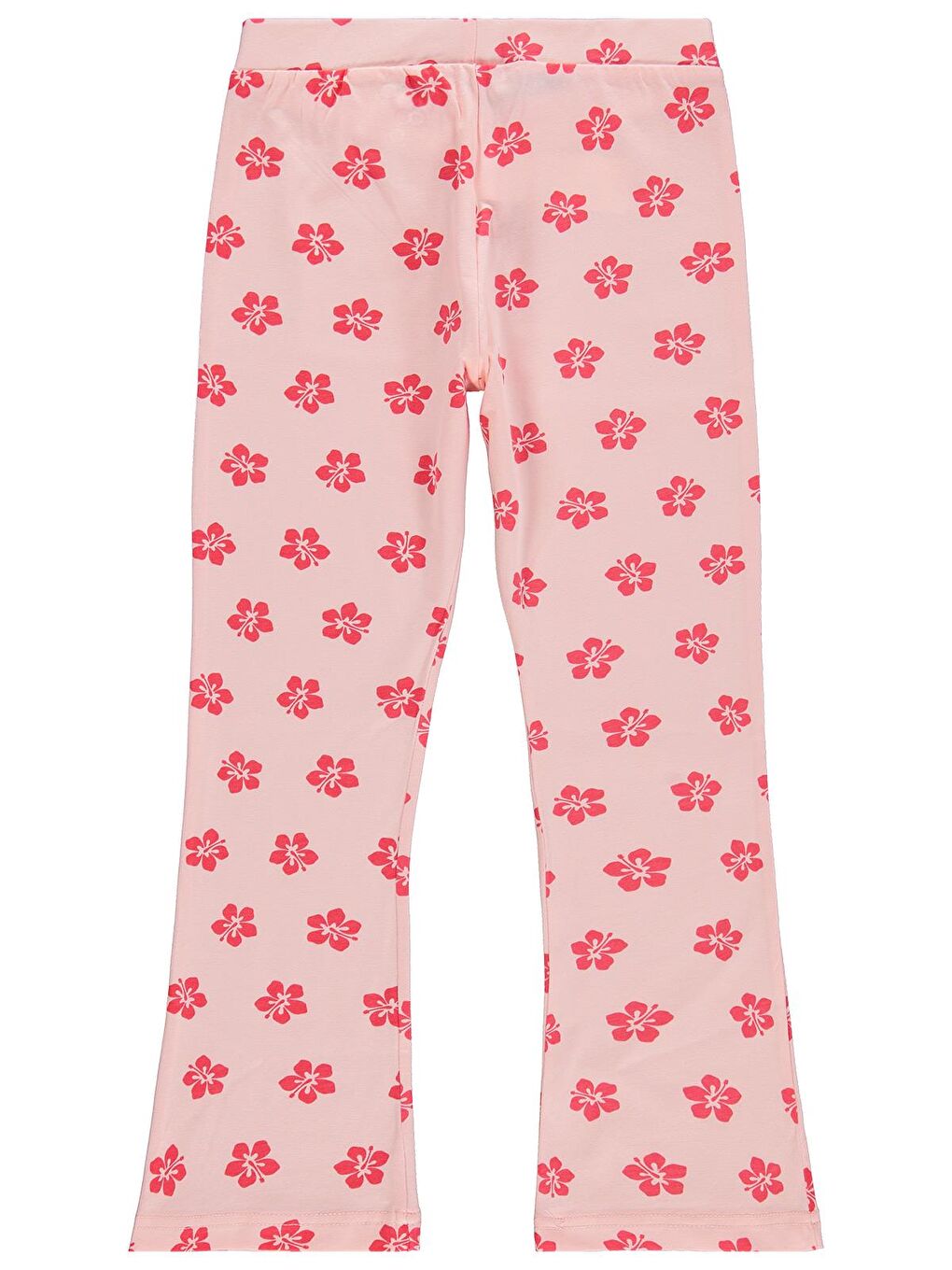 Girls Çiçekli 6-9 Yaş Tayt - Pembe-1