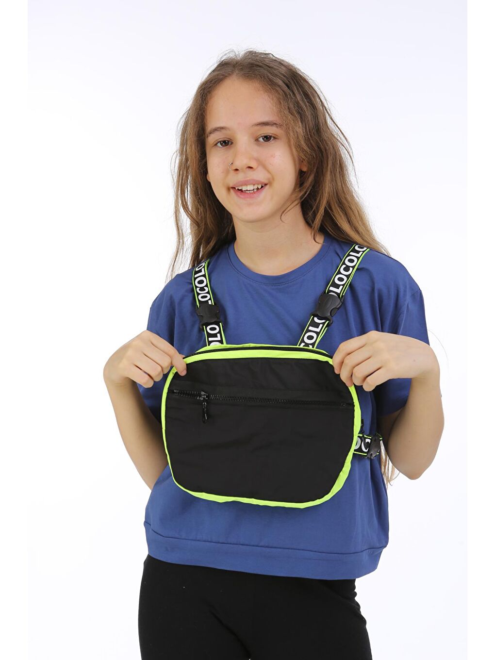 İndigo Kız Çocuk Çantalı T-shirt 10-15 Yaş 13868