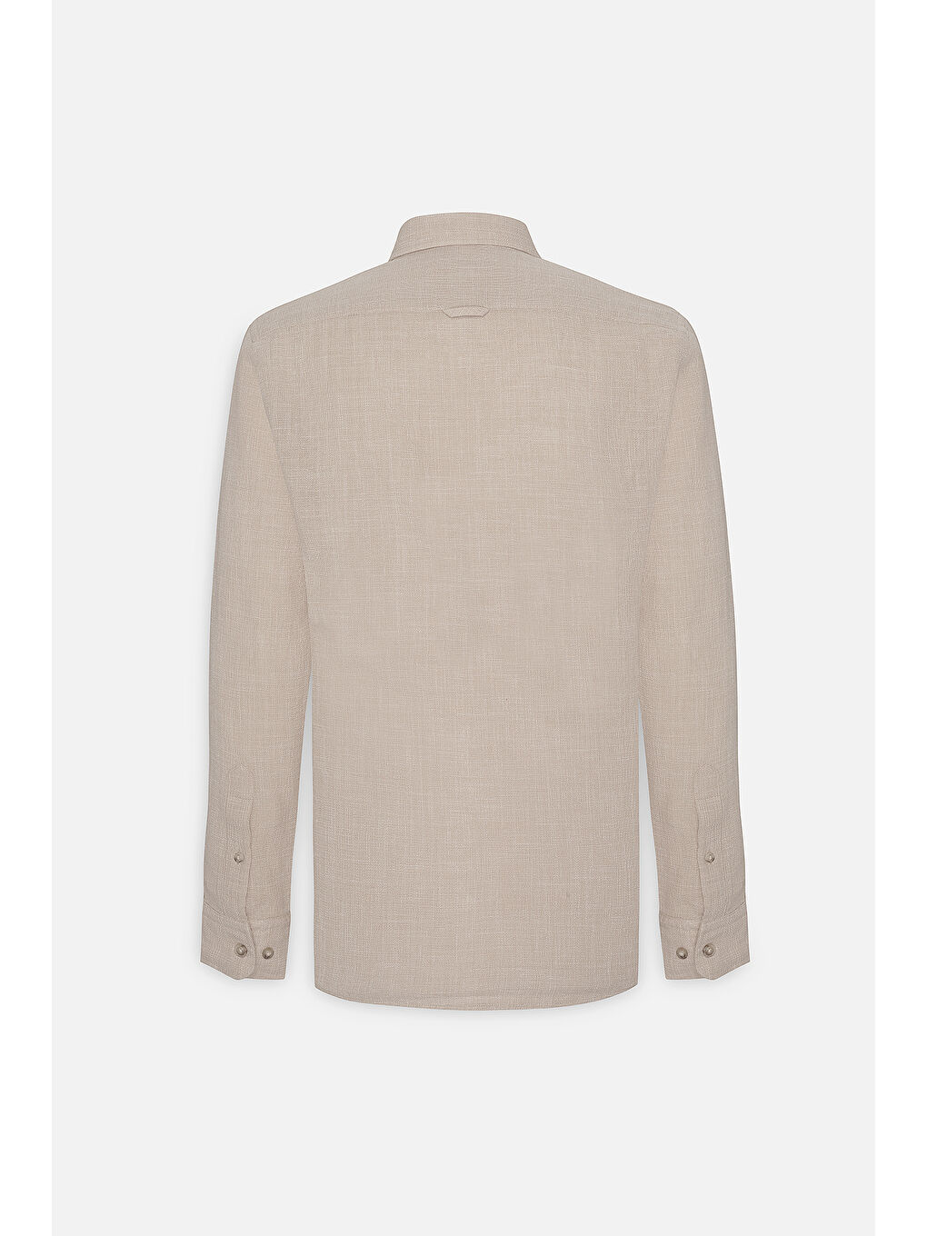 Erkek Koyu Bej Slim Fit Dar Kesim %100 Pamuk Düğmeli Yaka Gömlek-8
