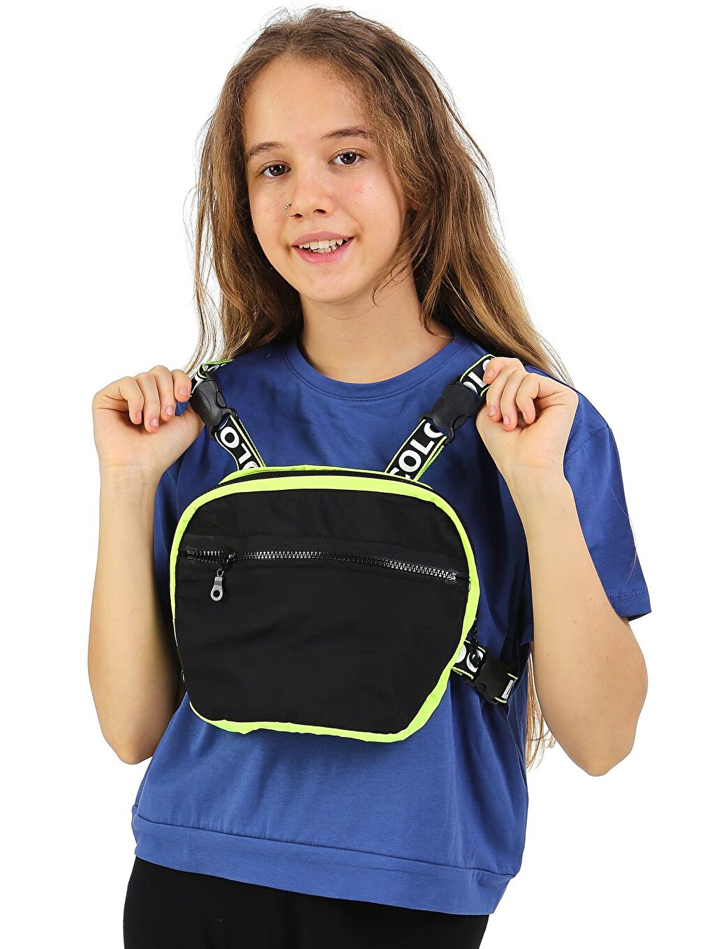 İndigo Kız Çocuk Çantalı T-shirt 10-15 Yaş 13868-1