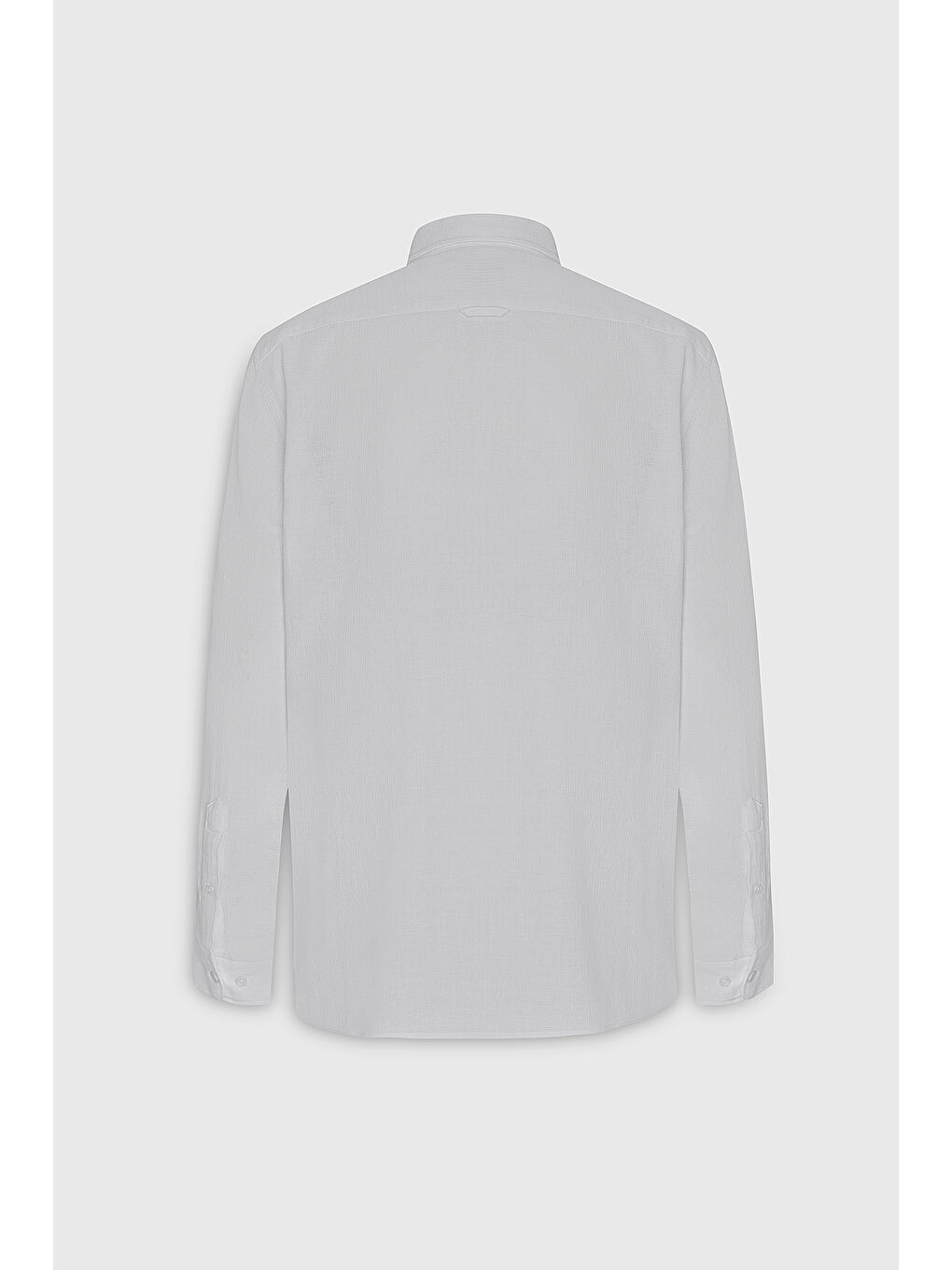 Erkek Beyaz Slim Fit Dar Kesim %100 Pamuk Düğmeli Yaka Gömlek-8