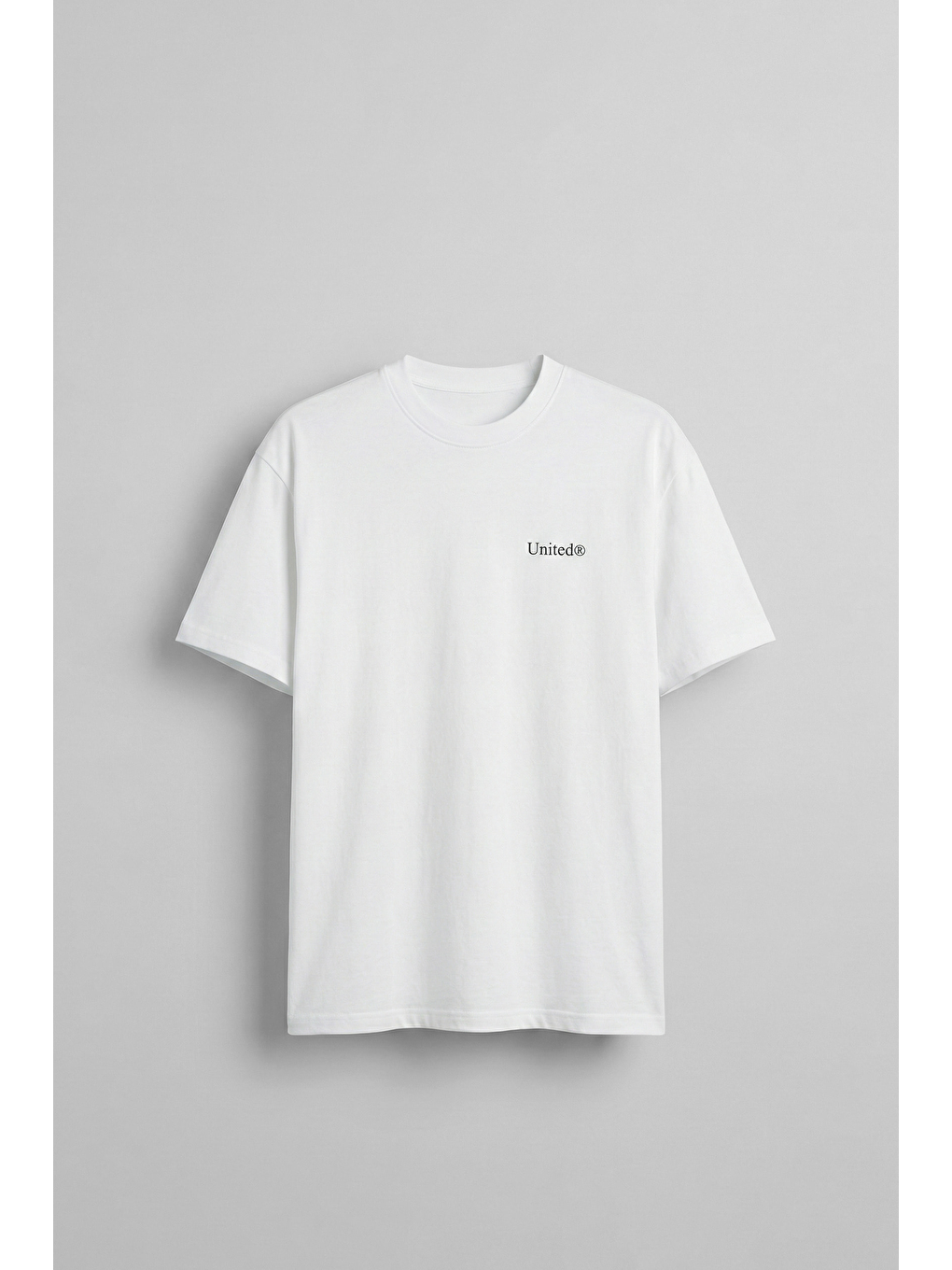 Erkek Oversize Boks Baskılı Pamuklu T-Shirt Beyaz-1