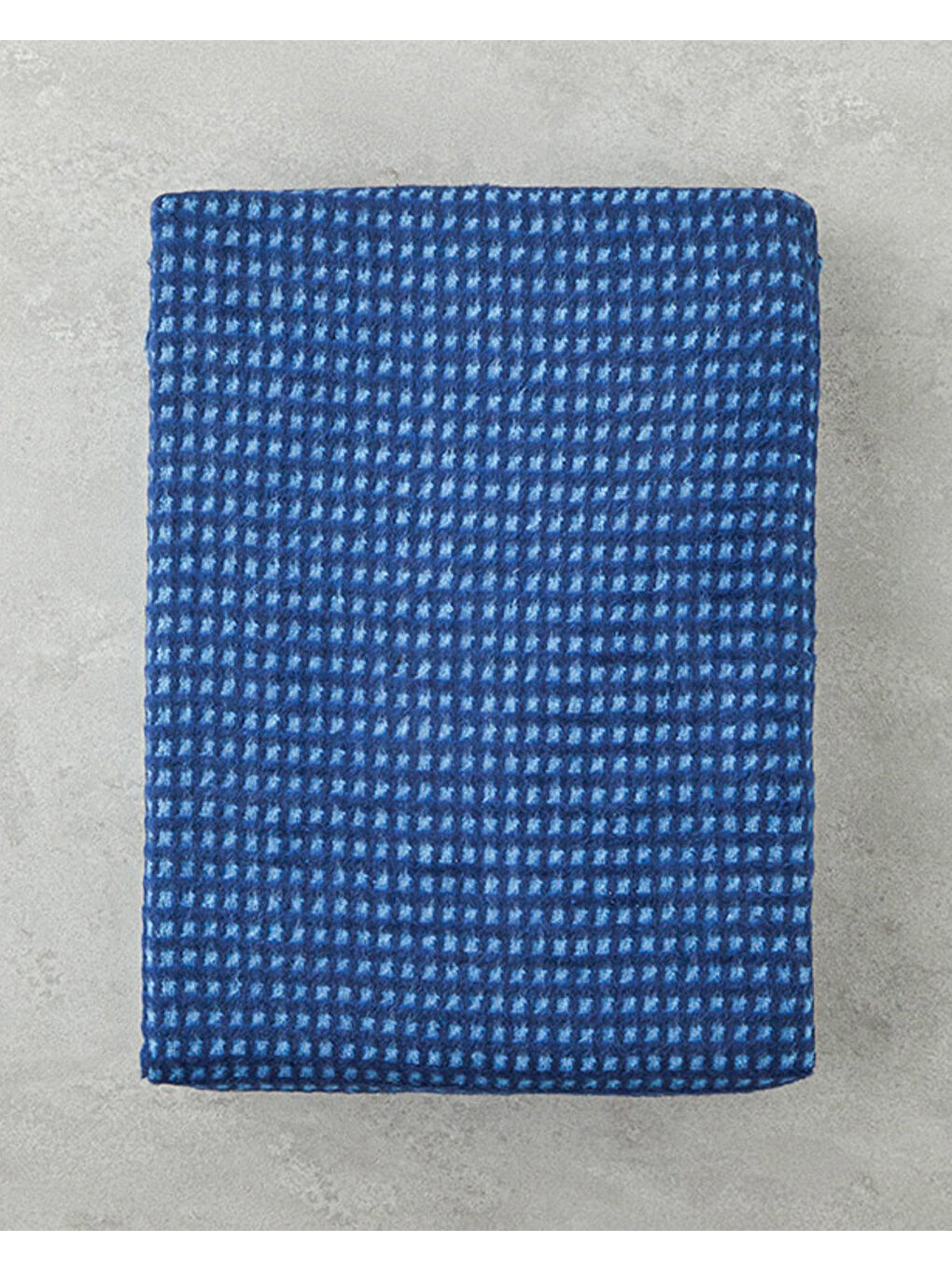 Plain Waffle Pamuklu Tv Battaniyesi Lacivert- Mavi-2
