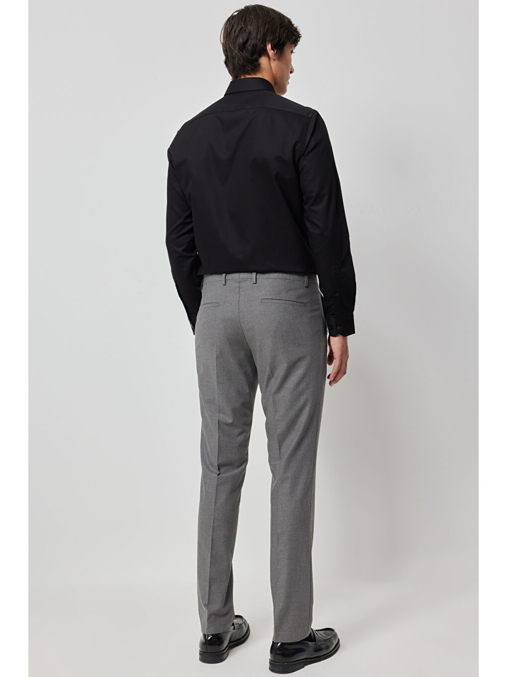 Erkek Gri Slim Fit Klasik Pantolon-3