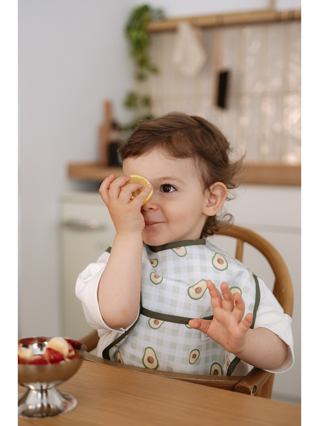 Yeşil Biyeli 2li Sıvı Geçirmez Mama Önlüğü 6-36 AY-7