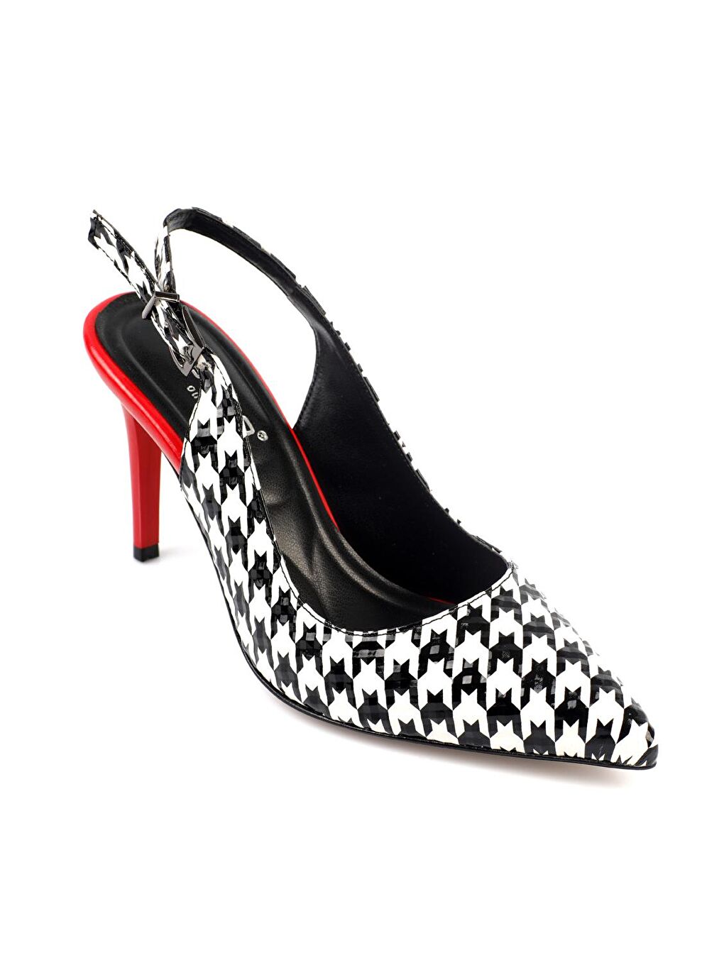 Siyah Arkası Açık Orta Topuklu Yumuşak Pedli Taban Kadın Ayakkabı-3