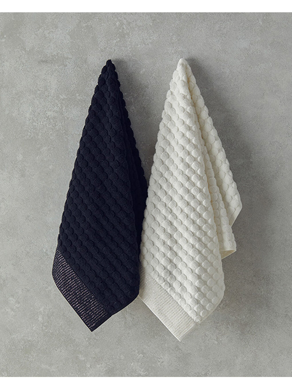 Pearl Pamuklu Simli Yüz Havlusu Siyah-2