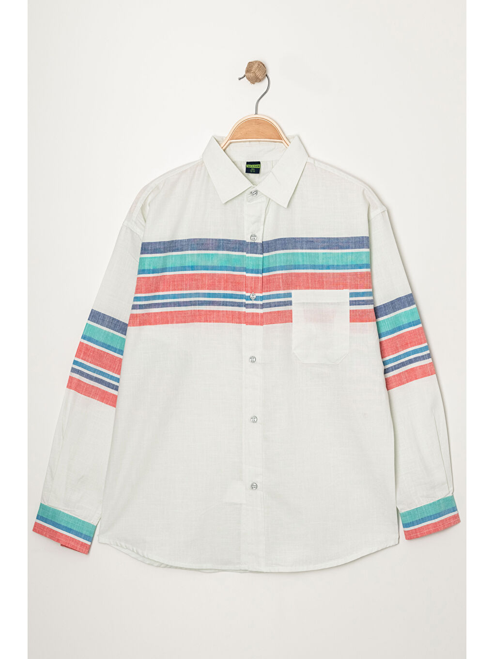 Karışık Erkek Çocuk Renk Detaylı Keten Gömlek P1007