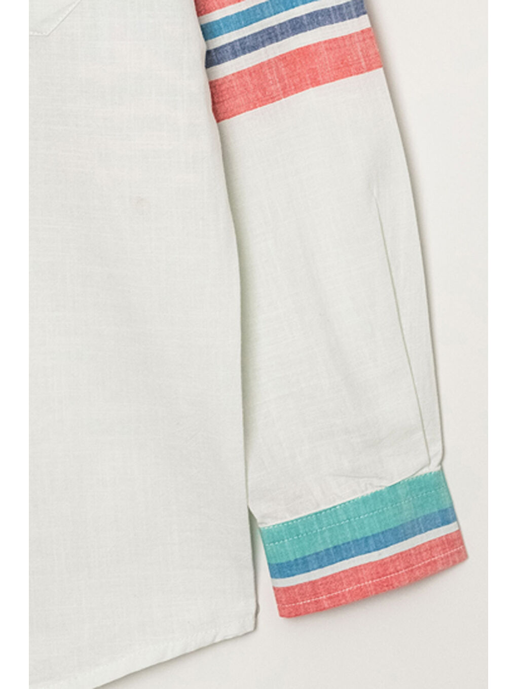 Karışık Erkek Çocuk Renk Detaylı Keten Gömlek P1007-2