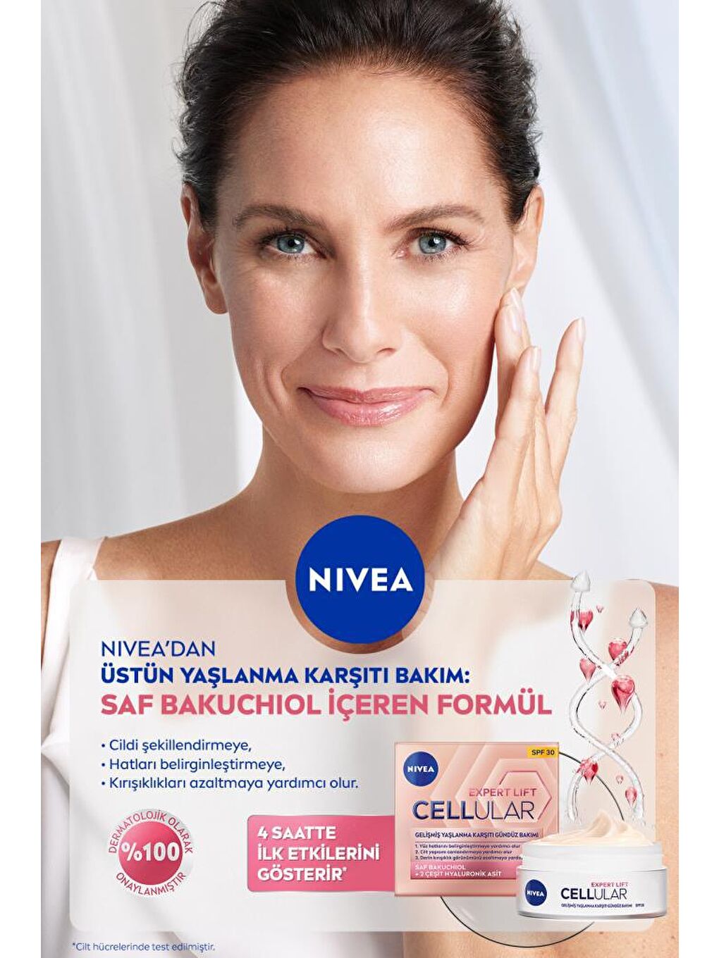 NIVEA Cellular Expert Lift Saf Bakuchiol, Hyaluronik Asit, Yaşlanma Karşıtı Gündüz Ve Gece Yüz Kremi 50 ml - 2