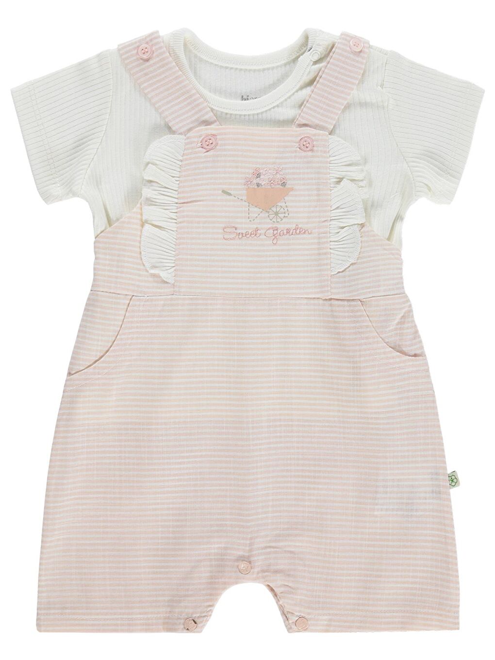 Biorganik Sweet Garden 3-9 Ay Takım Salopet - Ekru
