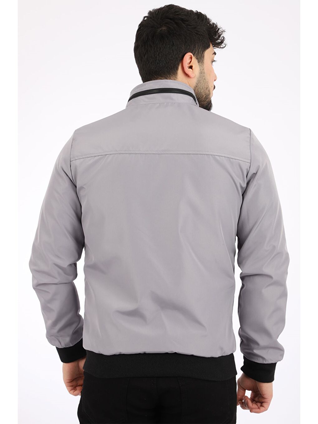 Gri Bondit Ense Fermuarlı Mevsimlik Mont PLDP 2906-4