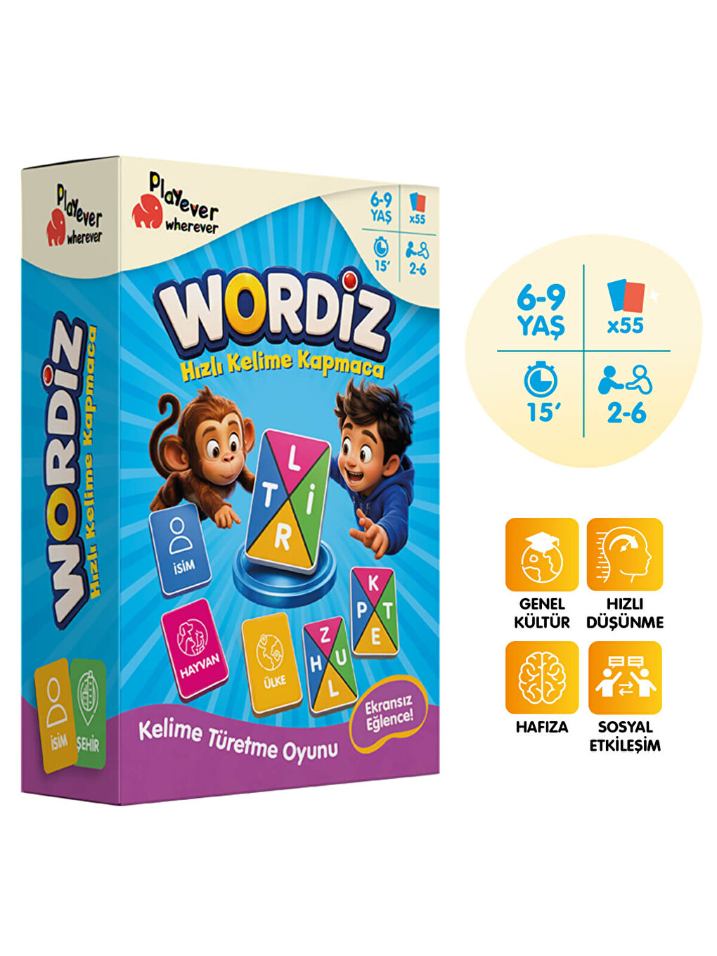 Wordiz, Hızlı Kelime Kapmaca ve Hafıza Kart Oyunu (6-9 Yaş)-1