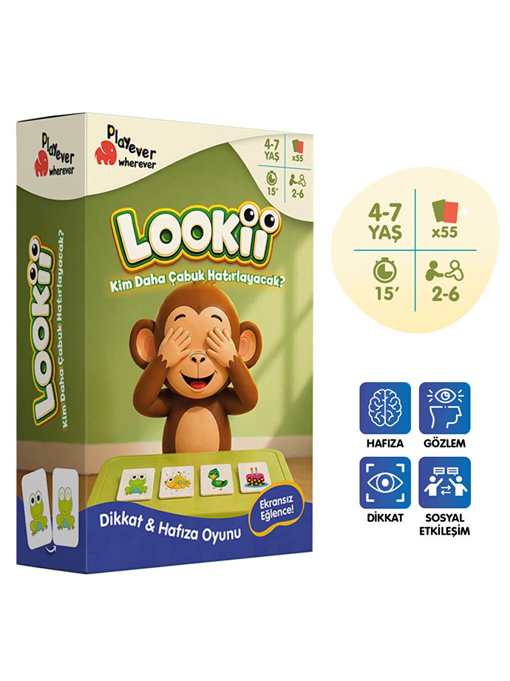 Lookii, Görsel Hafıza Ve Dikkat Geliştirme Kart Oyunu (4-7 Yaş)-1