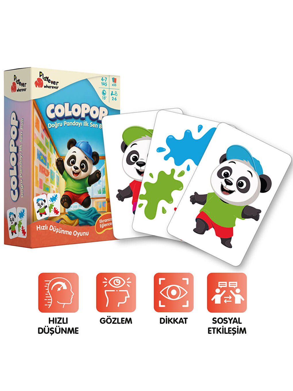 Colopop, Hızlı Düşünme ve Görsel Dikkat Kart Oyunu (4-7 Yaş)