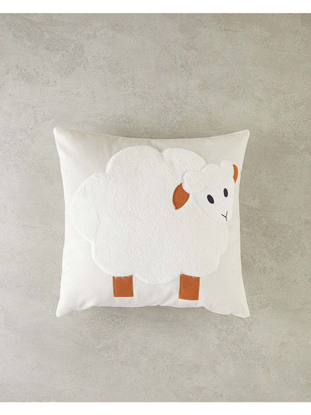 Lam Bebe Dekoratif Kırlent 45x45 cm Ekru