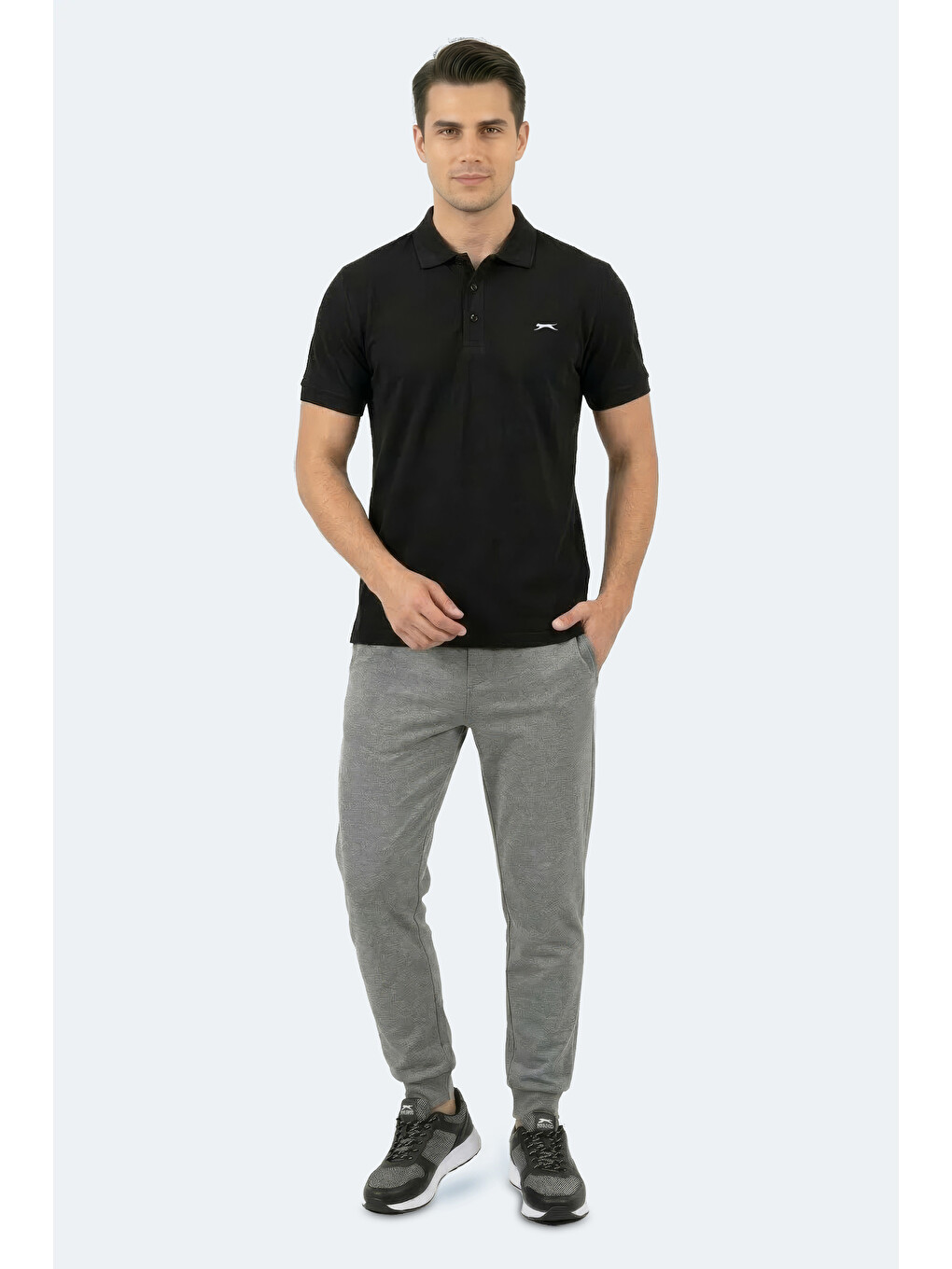 Katına Erkek Polo Yaka Siyah Tişört-5