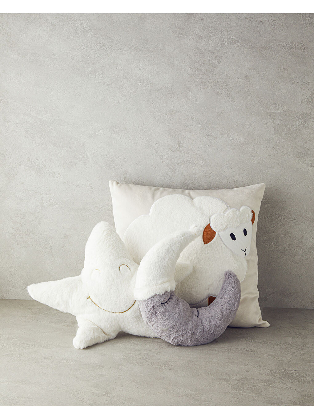 Lam Bebe Dekoratif Kırlent 45x45 cm Ekru-4