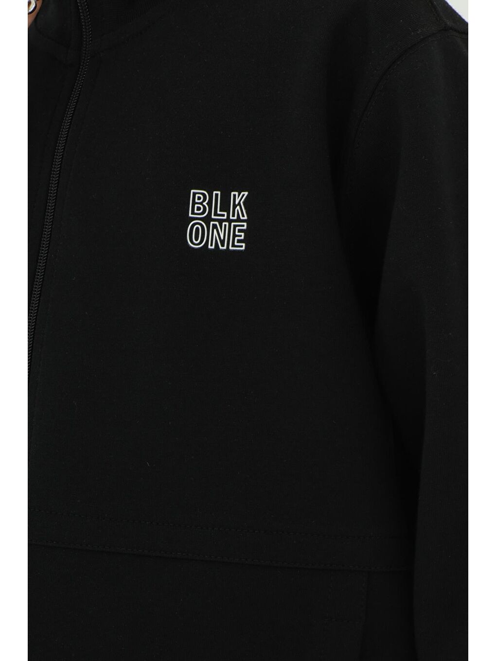 Siyah Erkek Çocuk Dik Yaka Baskı Detaylı Çift Cepli Hırkalı Üç Parça Eşofman Takımı-6