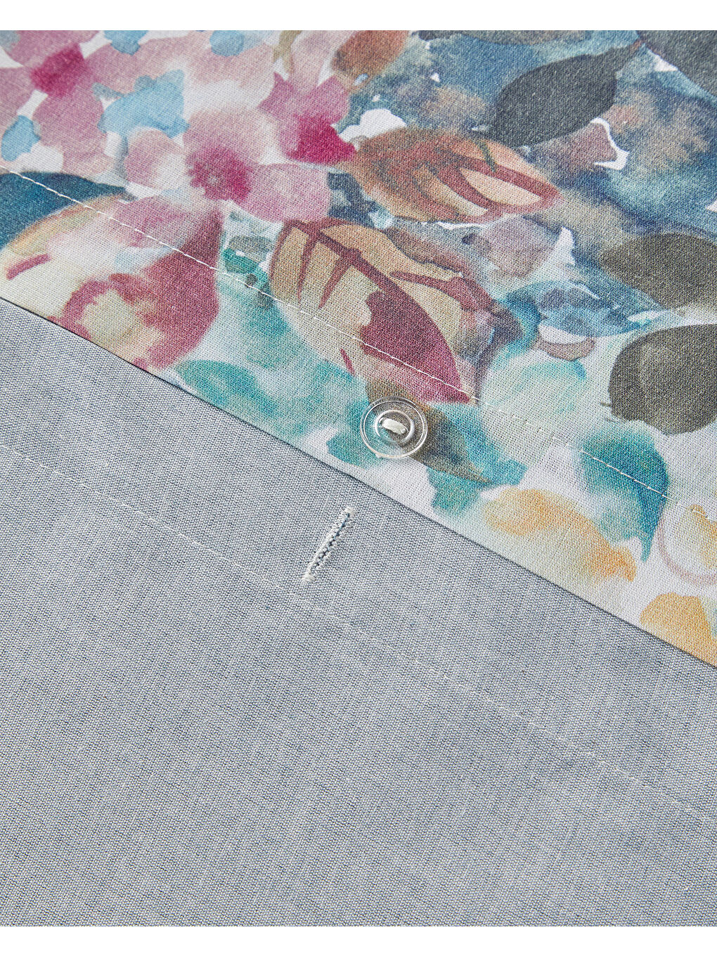 Floral Happiness Dijital Baskılı Soft Pamuk Çift Kişilik Nevresim Takımı 200x220 cm Pembe   Mavi-5