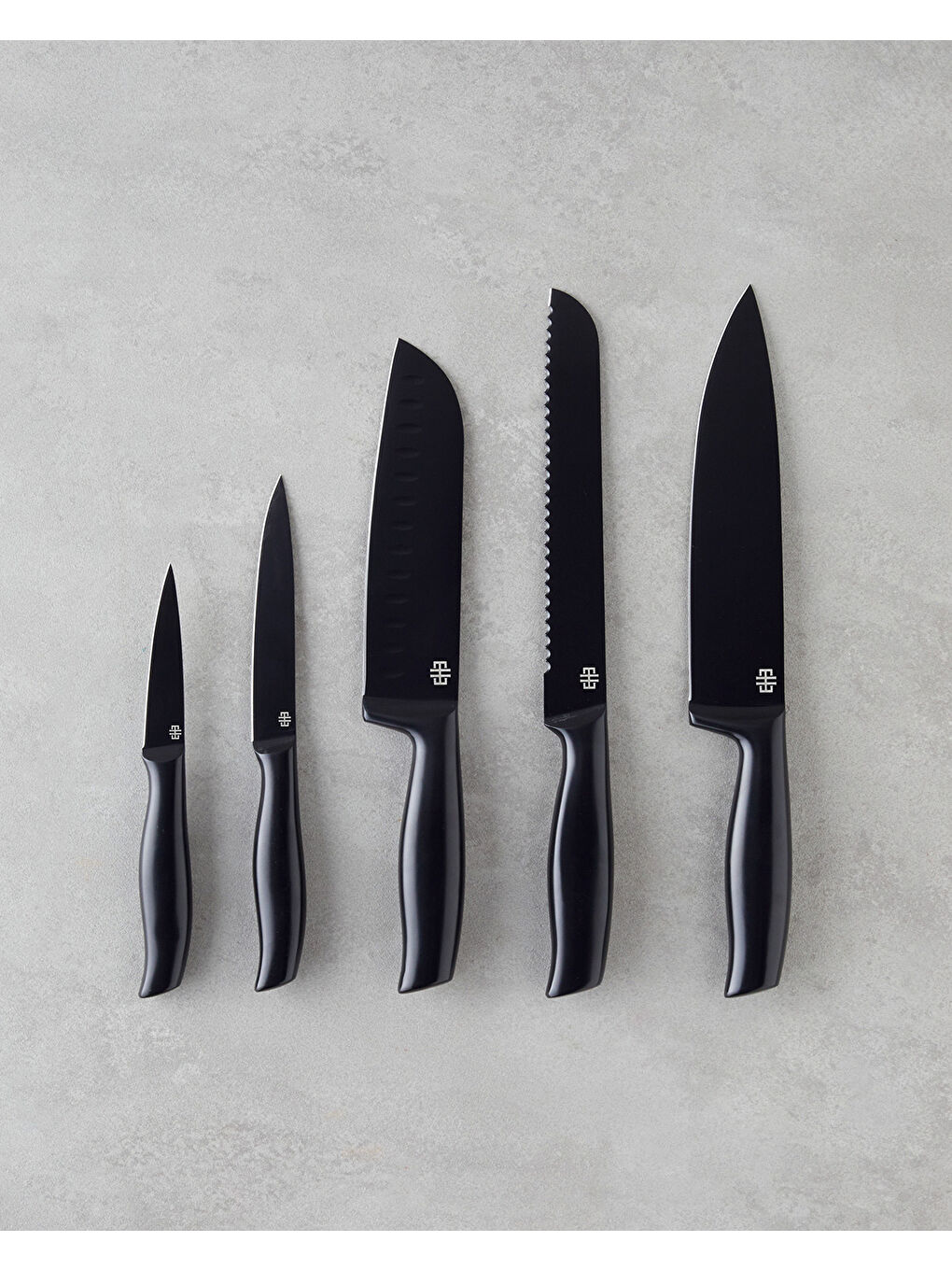 Lexus Paslanmaz Çelik 6 Parça Bıçak Seti 33x30,5x33x24,5x20,5 cm Siyah-2