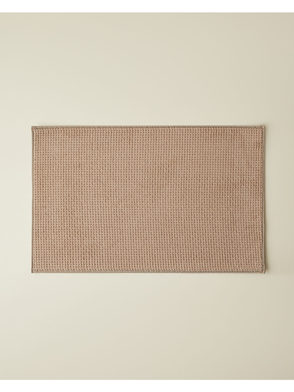 Waffle Weave Banyo Paspası 50x80 cm Açık Kahverengi