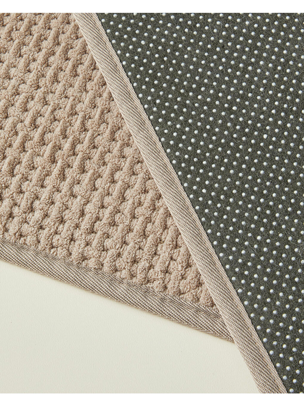 Waffle Weave Banyo Paspası 50x80 cm Açık Kahverengi-1