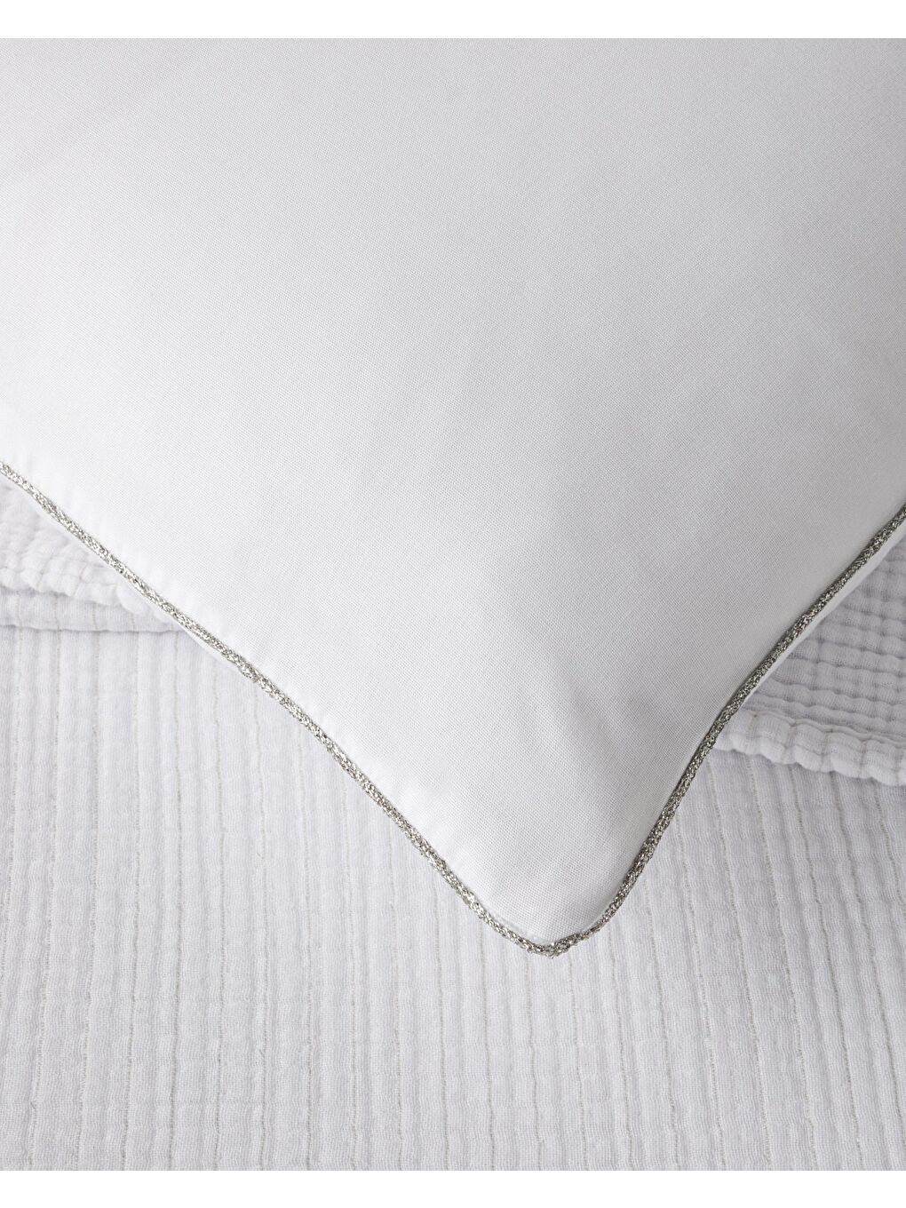 Gri Clair Voile Çift Kişilik Çarşaflı Yatak Örtülü Nevresim Takımı 200x220 cm Gümüş-3