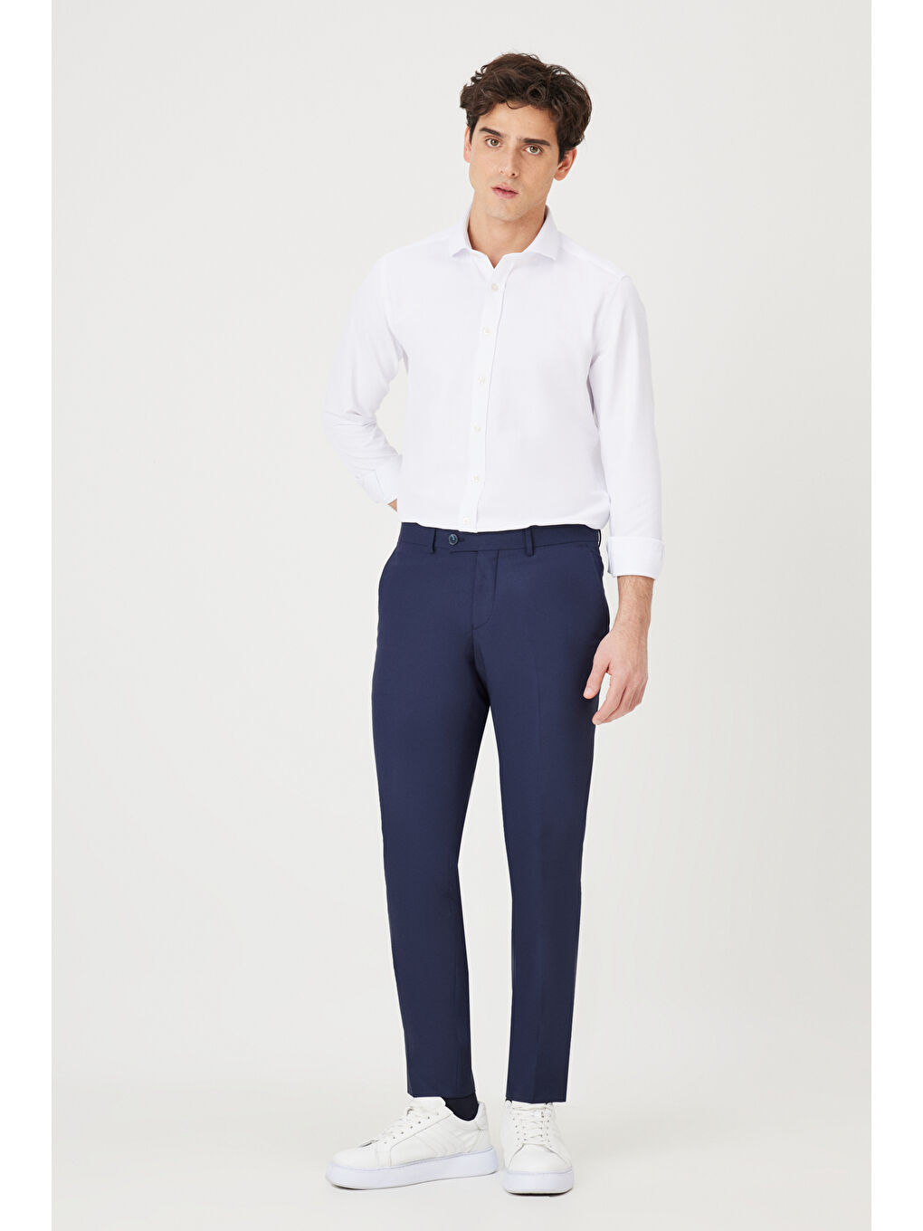Erkek Lacivert Slim Fit Klasik Pantolon-2