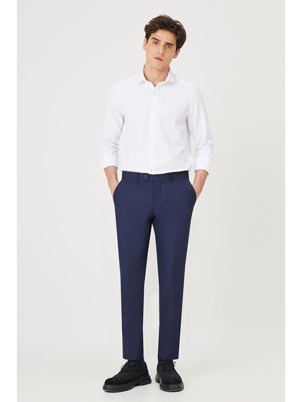 Erkek Lacivert Slim Fit Klasik Pantolon-3
