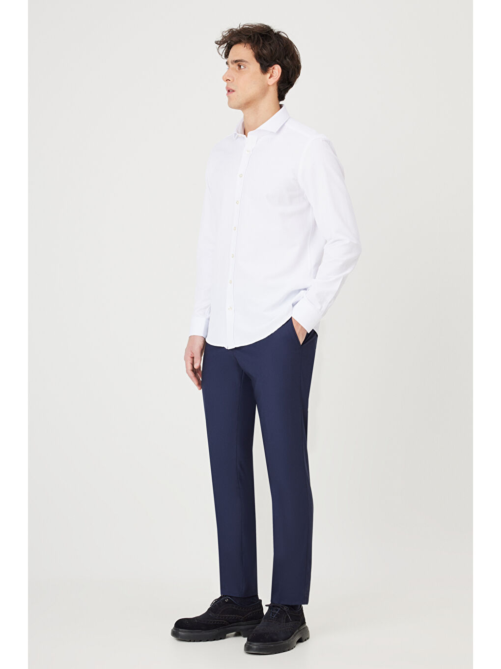 Erkek Lacivert Slim Fit Klasik Pantolon-5