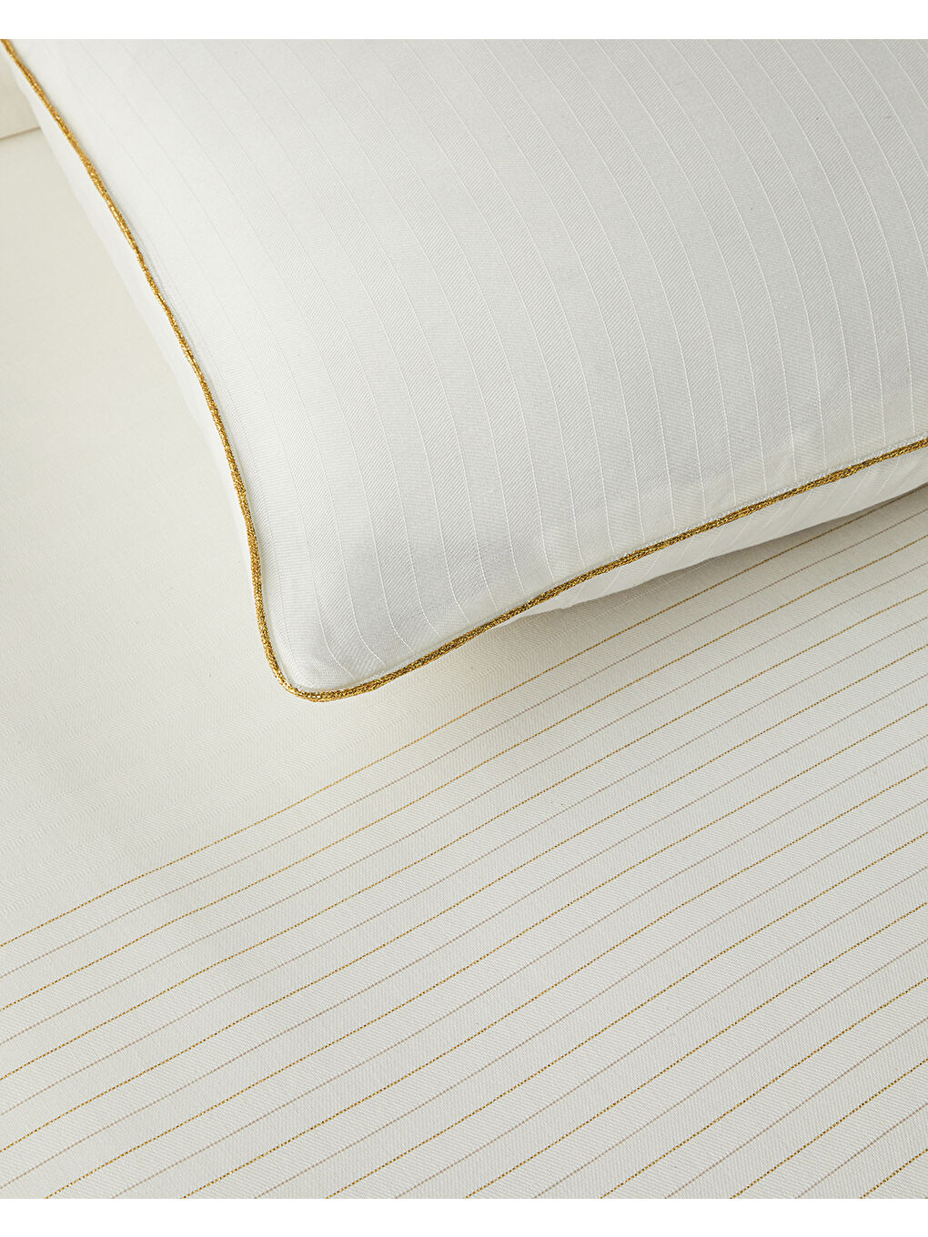 Sarı Elegant İpliği Boyalı King Size Nevresim Takımı Gold-4