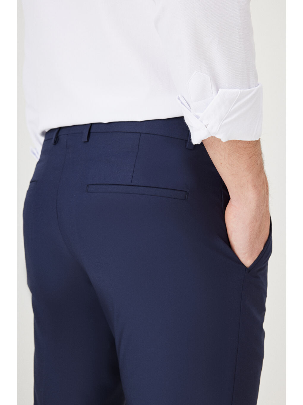 Erkek Lacivert Slim Fit Klasik Pantolon-7