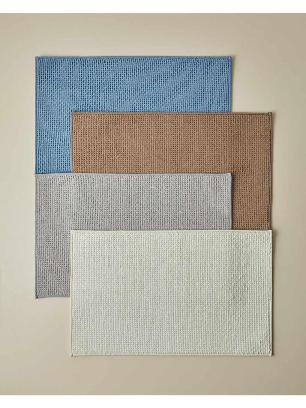Waffle Weave Banyo Paspası 50x80 cm Açık Kahverengi-3