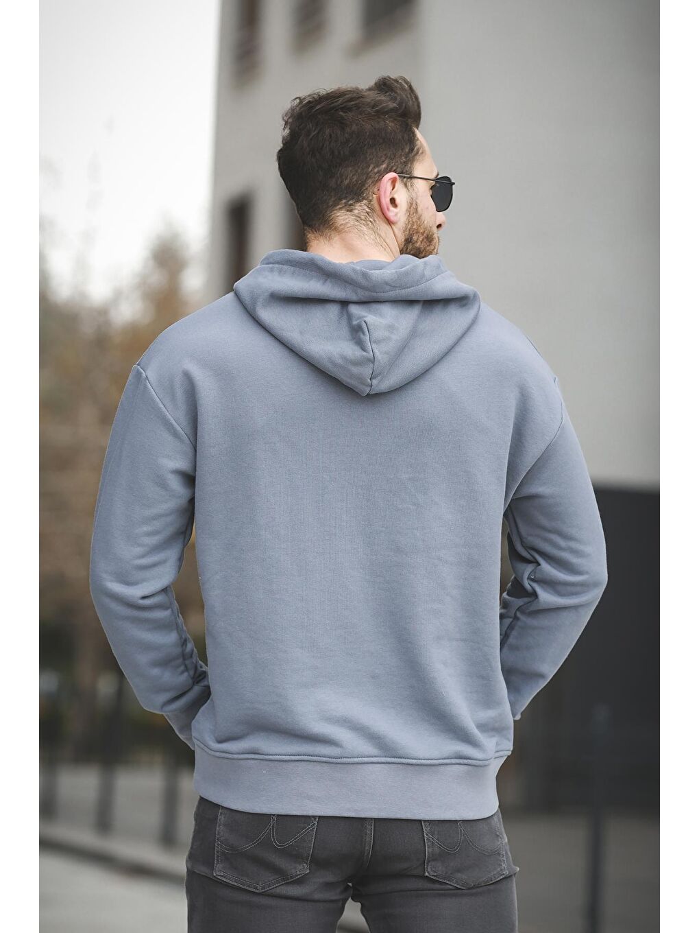 Oksit Füme Üç İplik Şardonsuz Basic Erkek Sweatshirt - 3