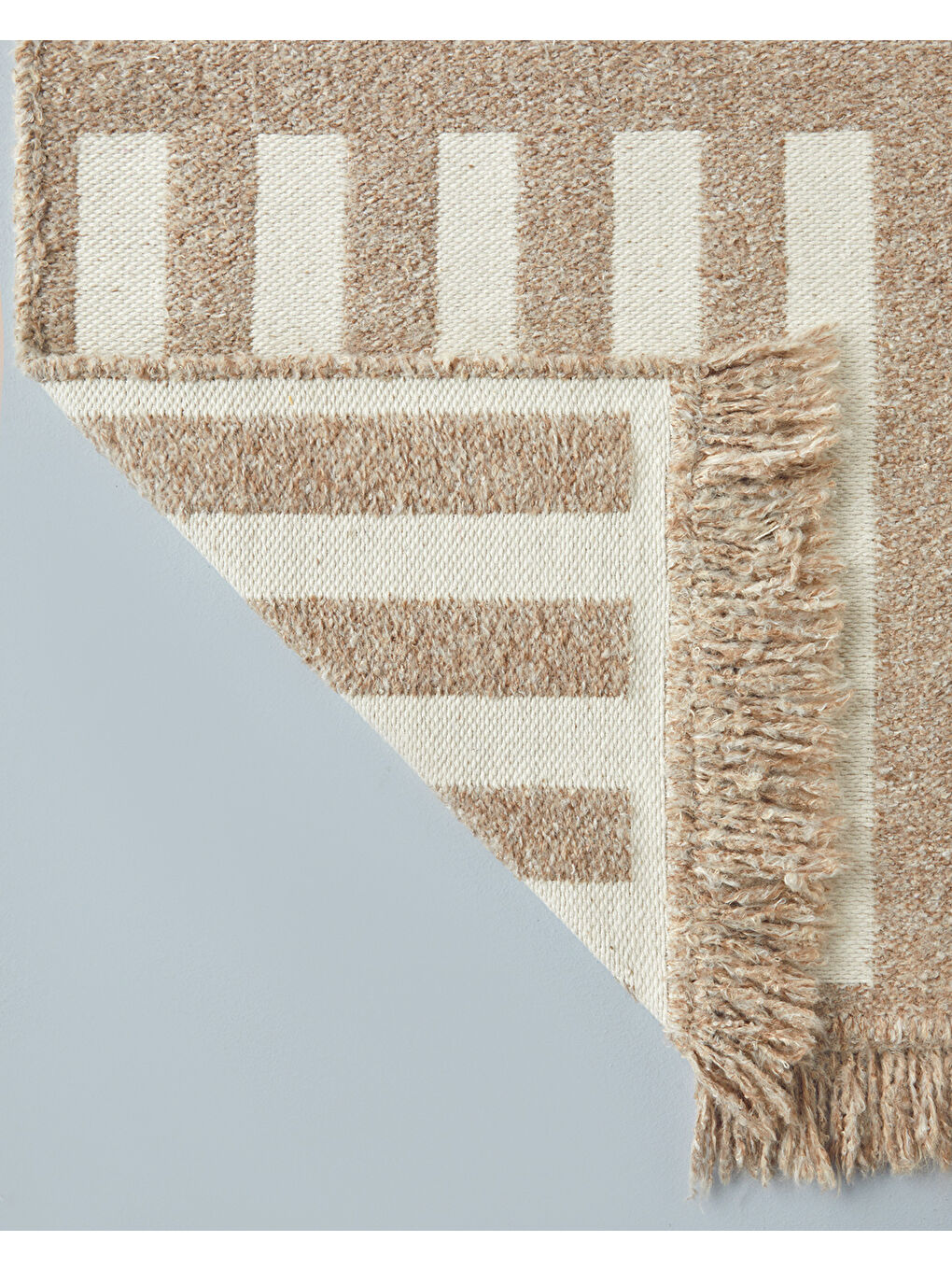 Ekru Linear Dokuma Kilim 80x150 cm Açık Krem - Kahve-2