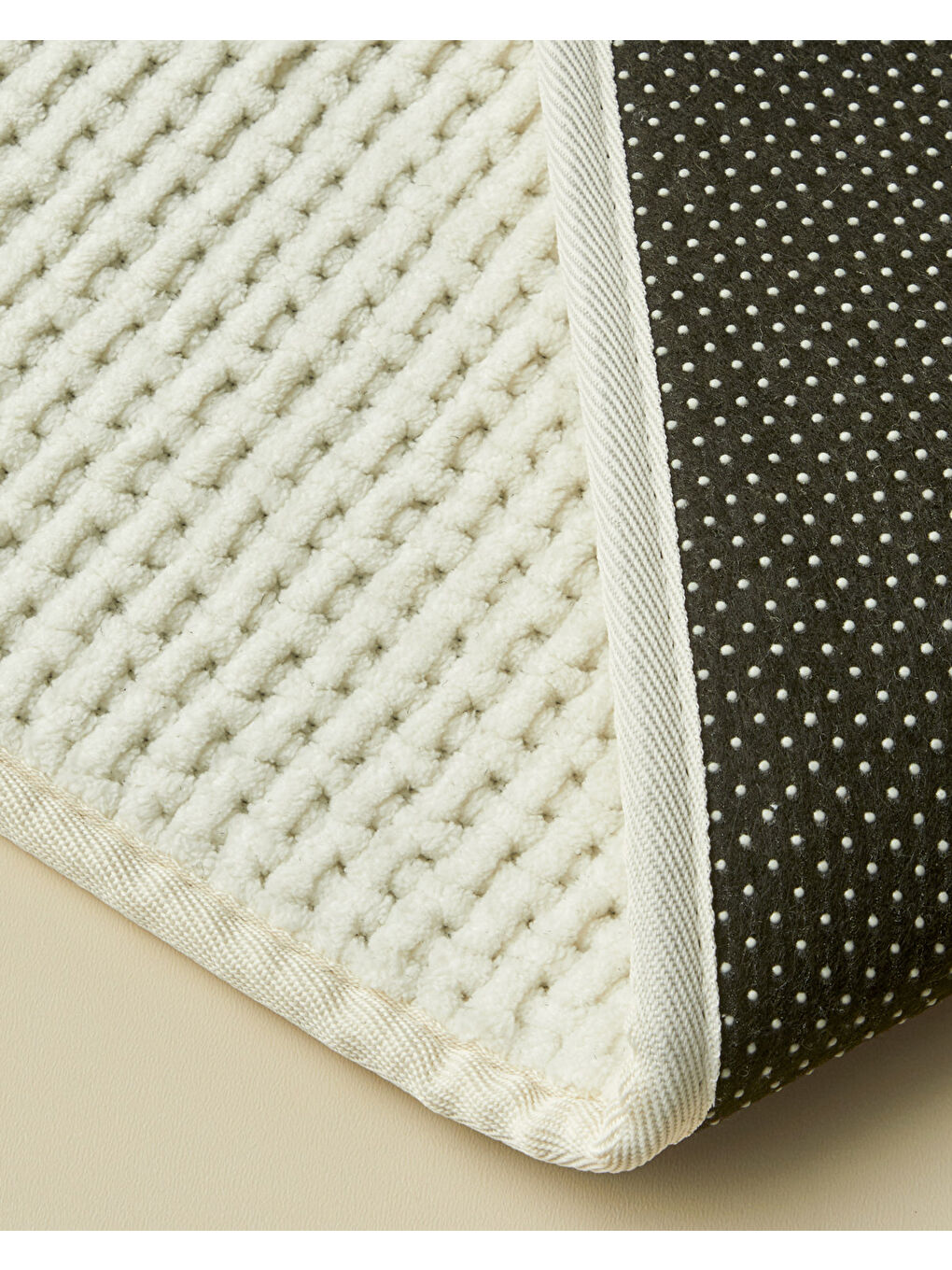 Waffle Weave Banyo Paspası 50x80 cm Beyaz-1