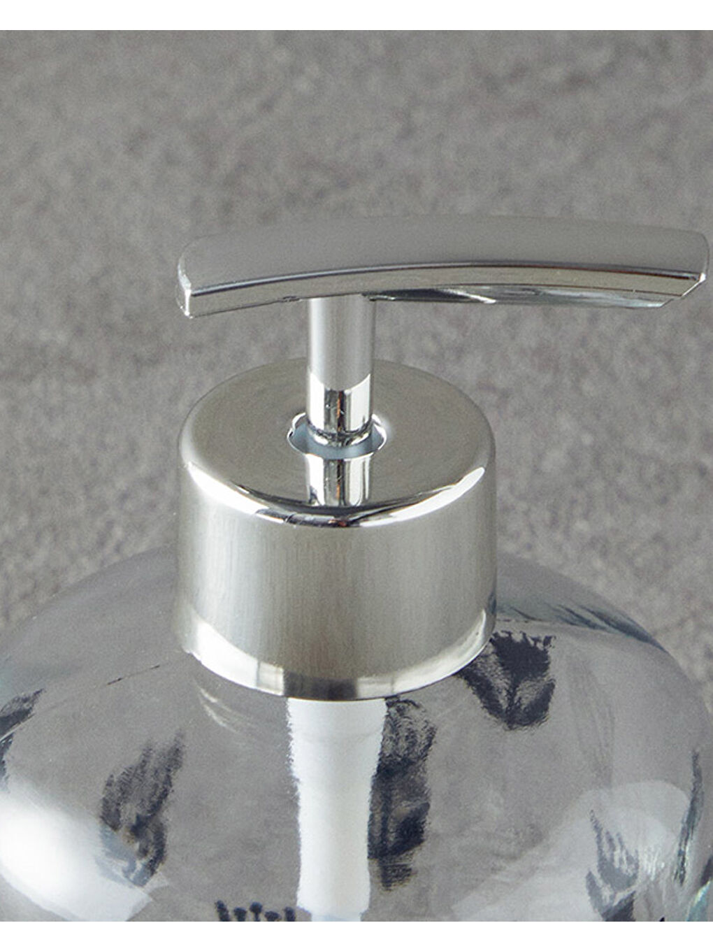 Gri Flower Dots Cam Banyo Sıvı Sabunluk Silver-1