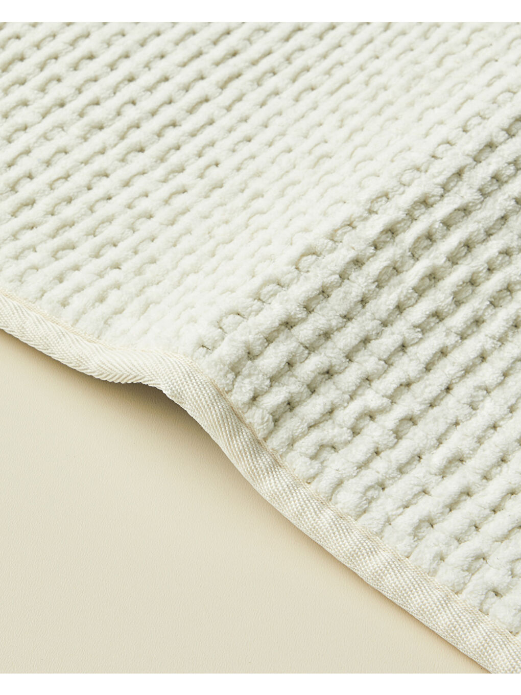 Waffle Weave Banyo Paspası 50x80 cm Beyaz-2