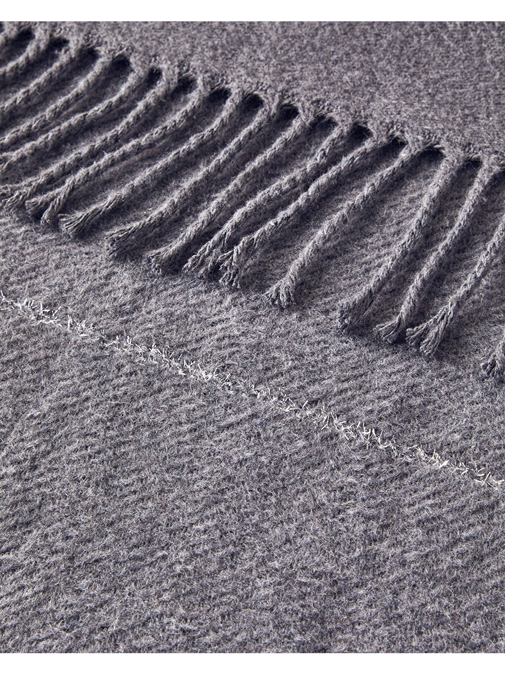 Sparkly Simli Pamuklu Çift Kişilik Battaniye 200x220 cm Antrasit-2