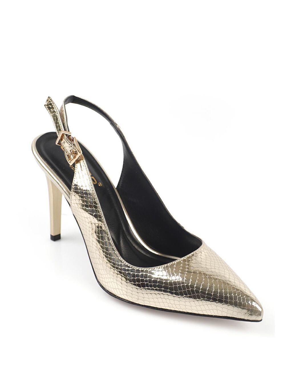 Sarı Arkası Açık Orta Topuklu Yumuşak Pedli Taban Kadın Ayakkabı-2