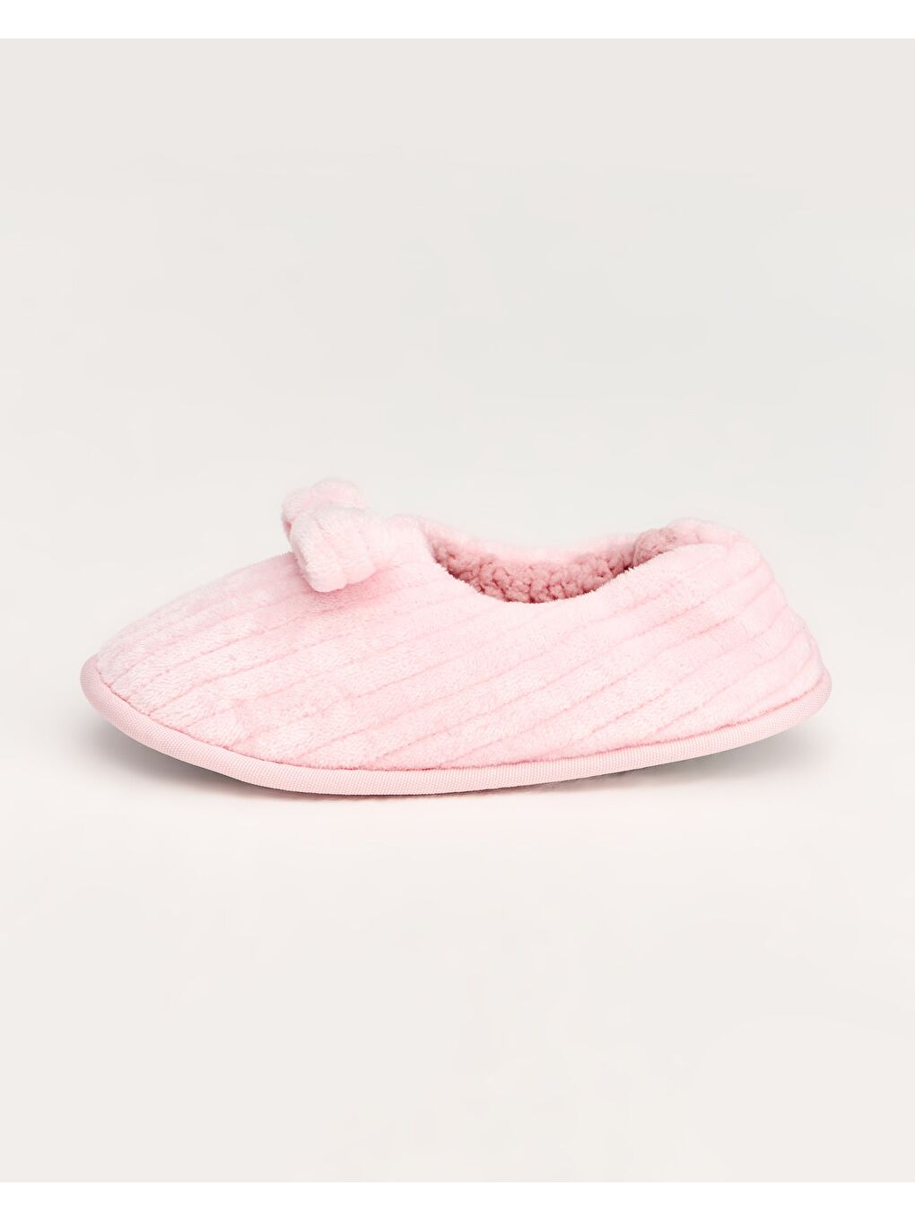 Pembe Kadın Kurdele Detaylı Ev İçi Ayakkabı - PAPİ