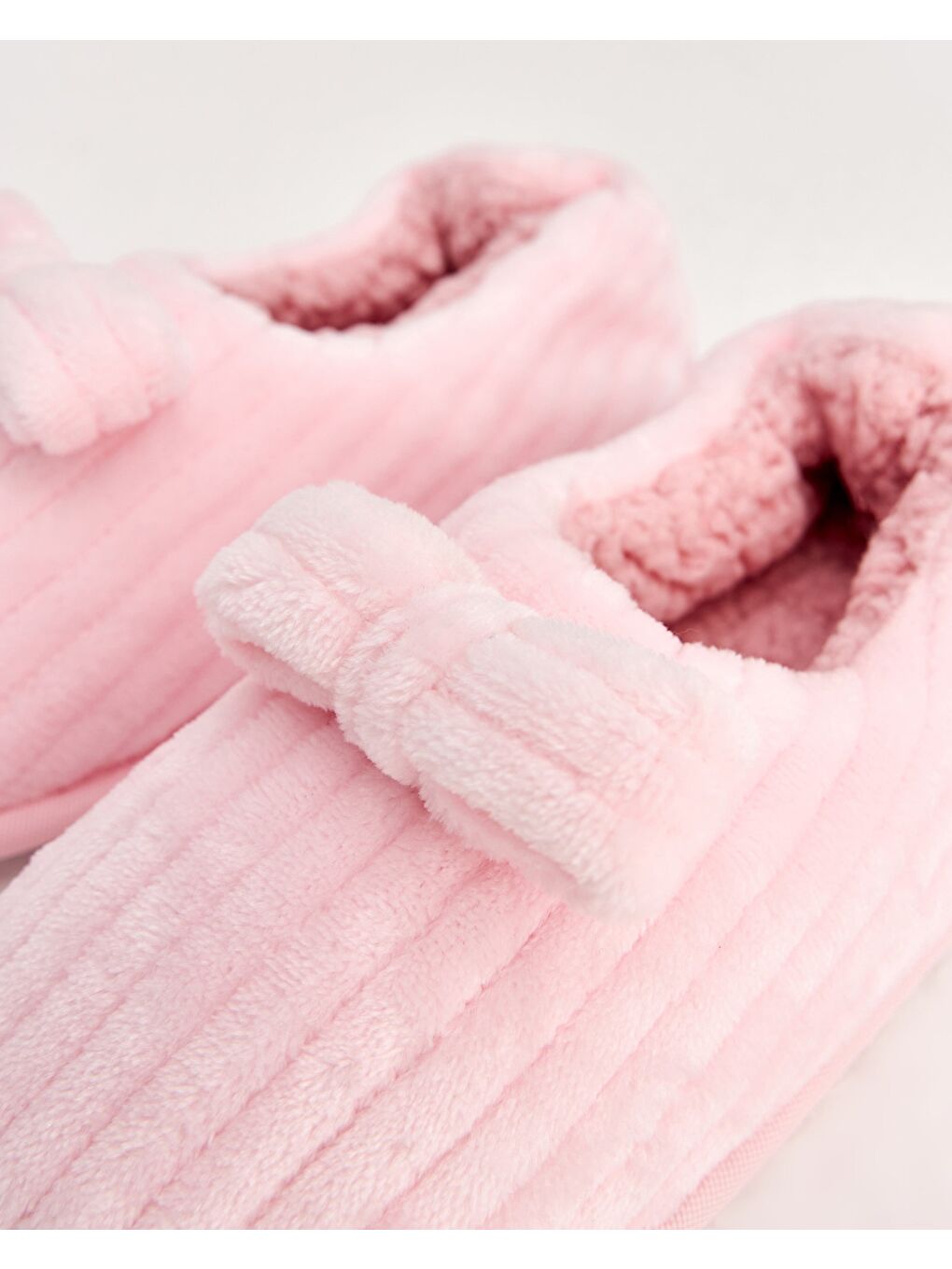 Pembe Kadın Kurdele Detaylı Ev İçi Ayakkabı - PAPİ-3