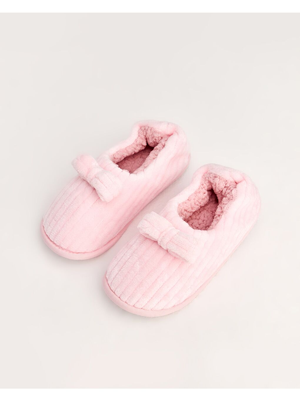 Pembe Kadın Kurdele Detaylı Ev İçi Ayakkabı - PAPİ-4