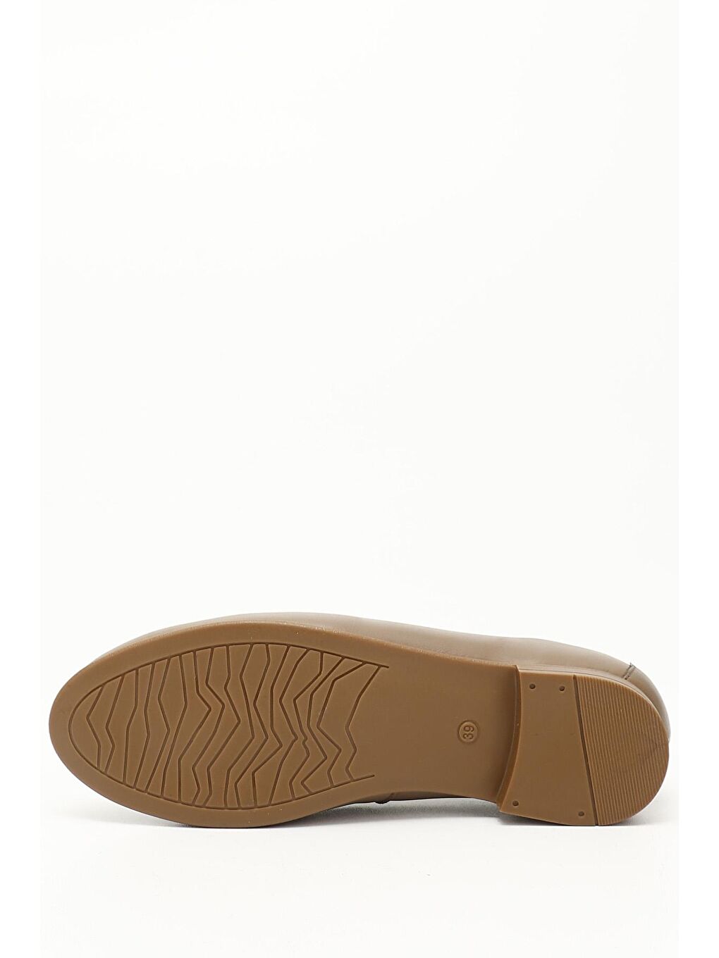 Bej VİZON-BEJ  Hakiki Deri Yuvarlak Burun Düz Taban Loafer Kadın Babet 24161-3