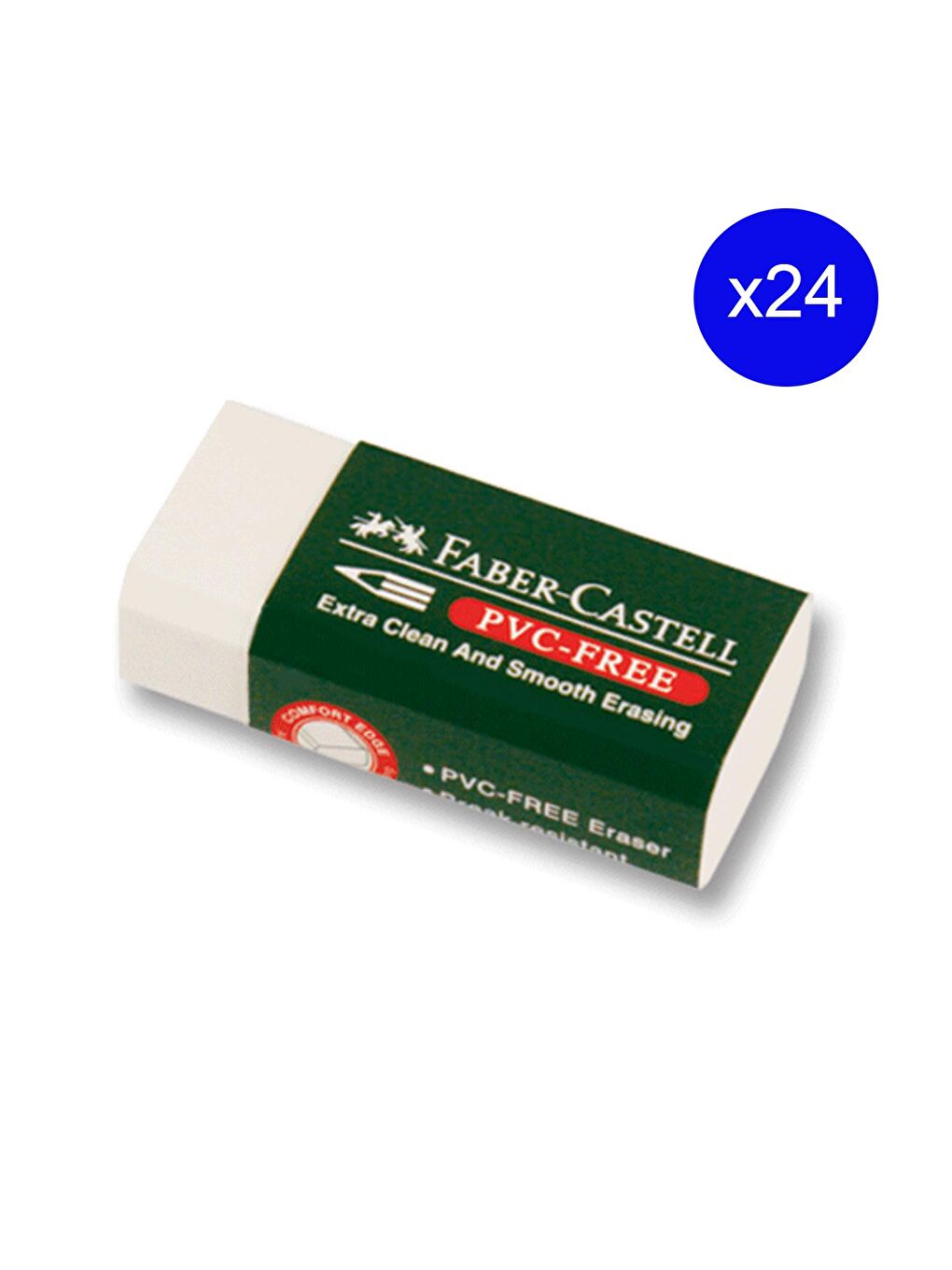 FABER CASTELL Beyaz Orta Boy Pvc Free Beyaz Silgi No:24 ( 24 Adet )