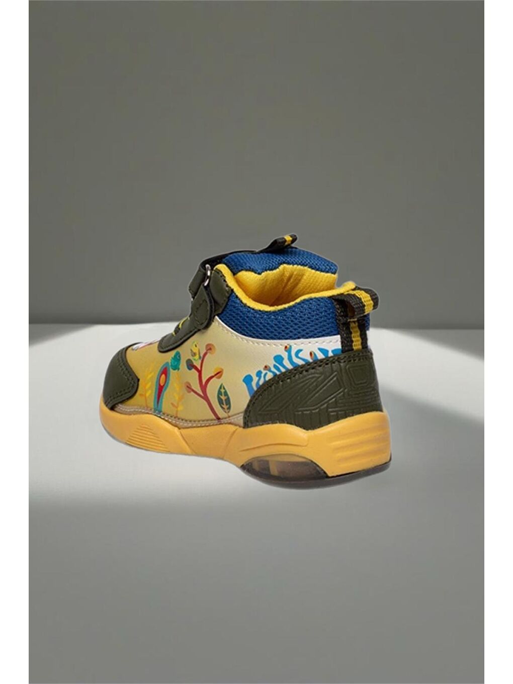 Haki Zıpy Unisex Çocuk Bebek Işıklı Rahat Kaymaz Taban Spor Ayakkabı-2