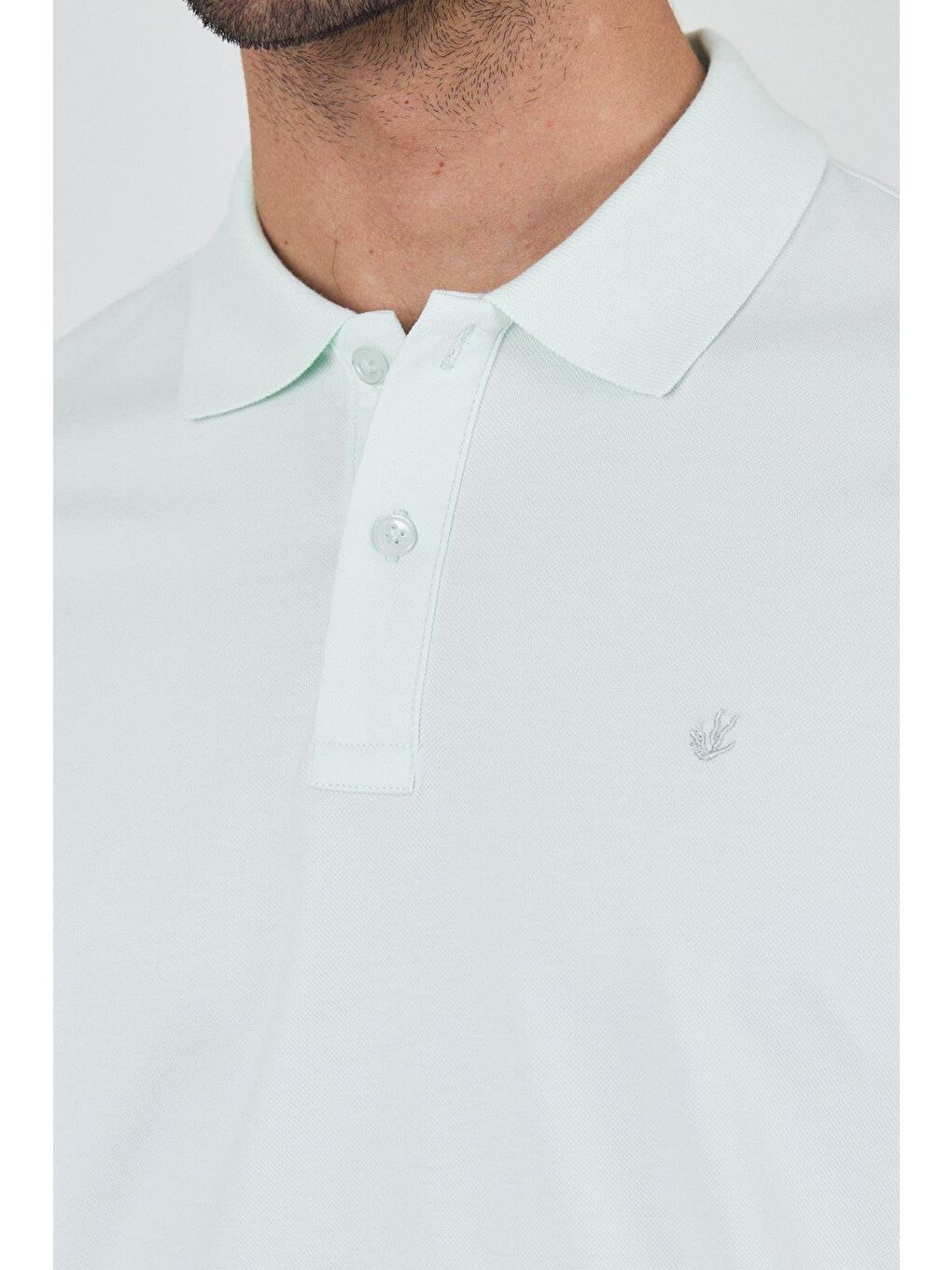 Koyu Mavi Kısa Kol Düz Pike Polo Yaka Cepsiz Pamuk Casual Slim Fit Tişört 1011250157_300-3