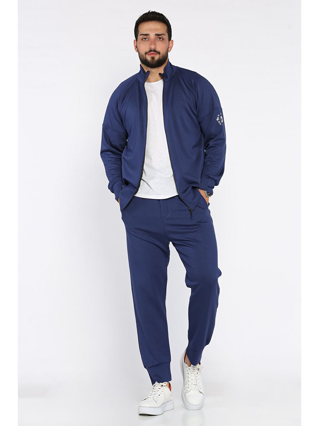 Lacivert Kol Detaylı Erkek Eşofman Takımı